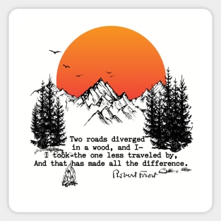 The Road Less Travelled - Robert Frost Sticker